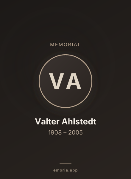 Memorial portrait of Valter Ahlstedt