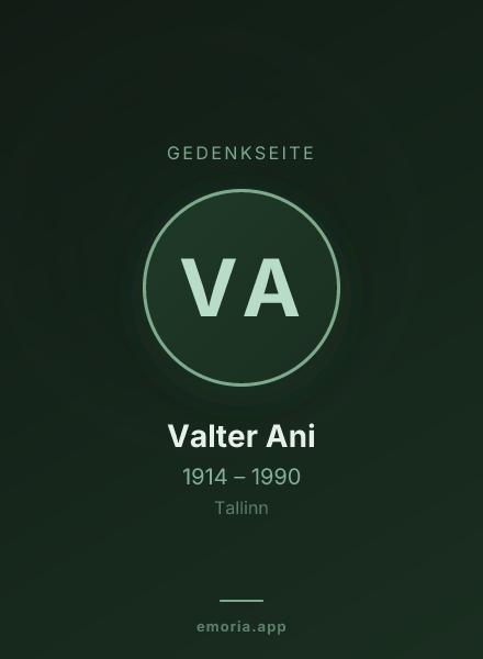 Gedenkportrait von Valter Ani
