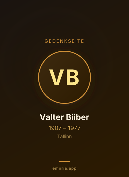 Gedenkportrait von Valter Biiber