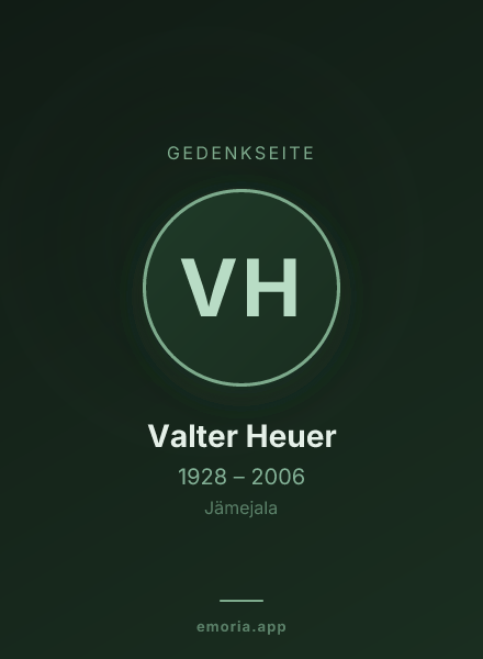 Gedenkportrait von Valter Heuer