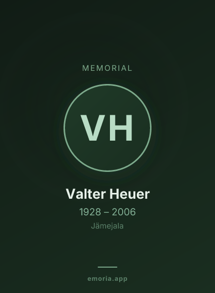 Memorial portrait of Valter Heuer
