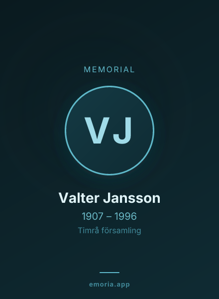 Memorial portrait of Valter Jansson