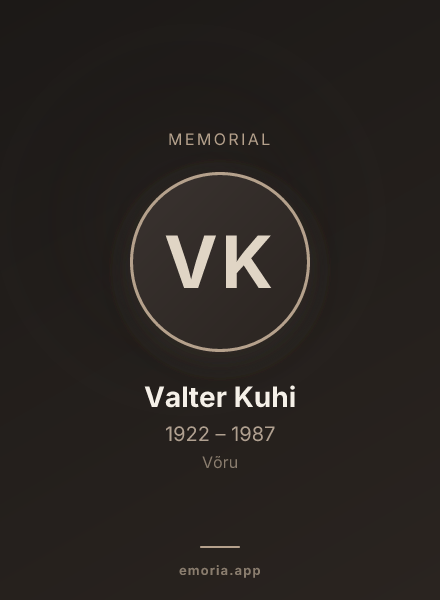 Memorial portrait of Valter Kuhi