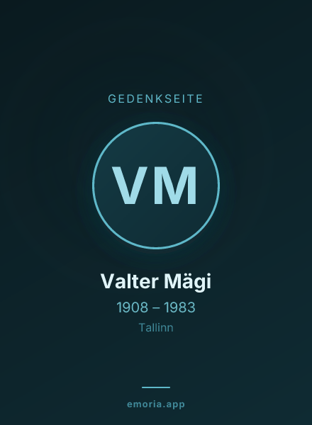 Gedenkportrait von Valter Mägi
