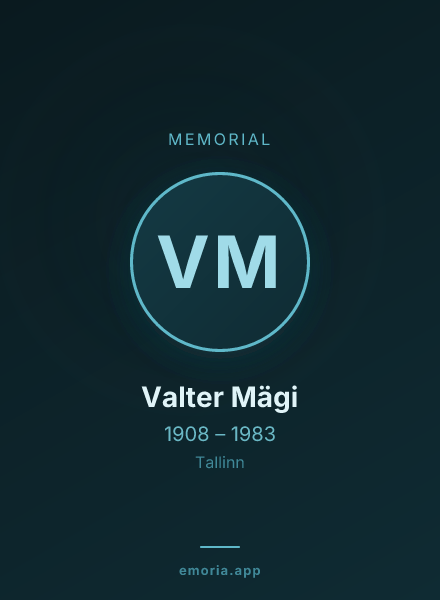 Memorial portrait of Valter Mägi