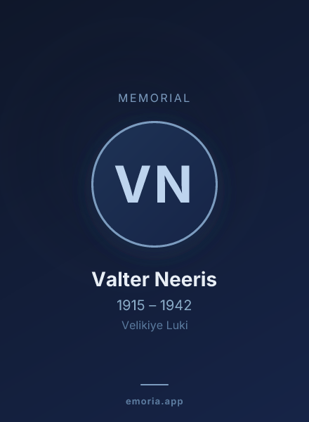Memorial portrait of Valter Neeris