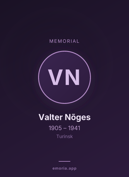 Memorial portrait of Valter Nõges