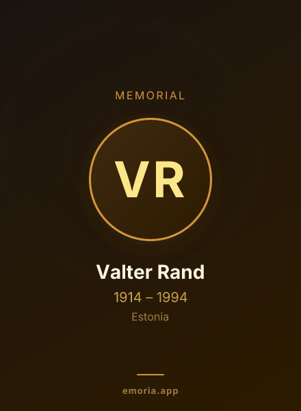 Memorial portrait of Valter Rand