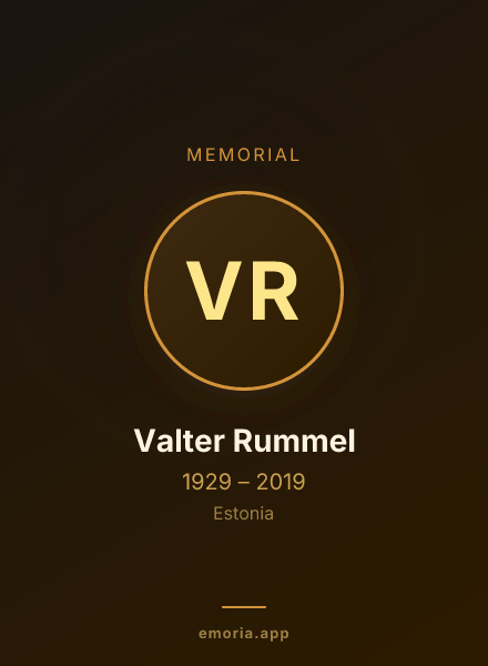 Memorial portrait of Valter Rummel