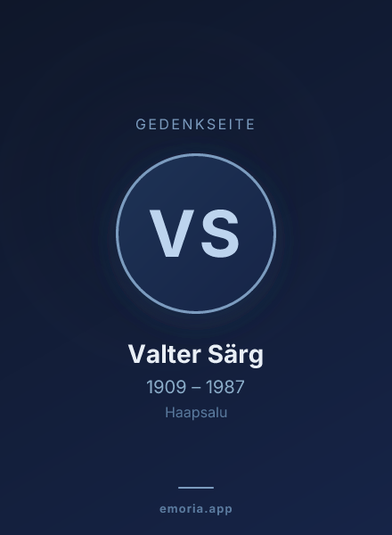 Gedenkportrait von Valter Särg
