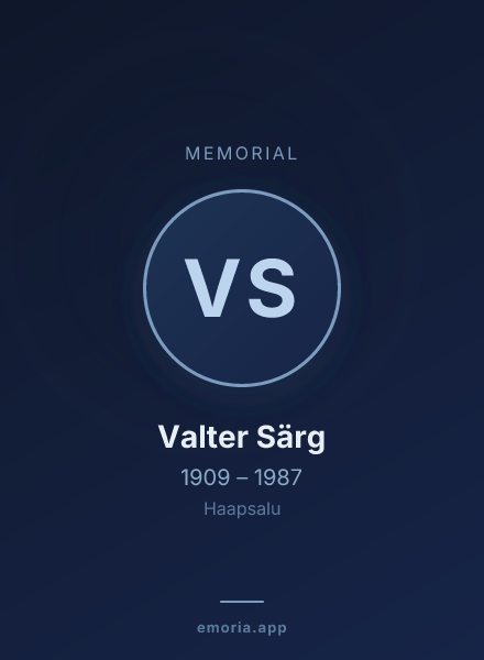 Memorial portrait of Valter Särg