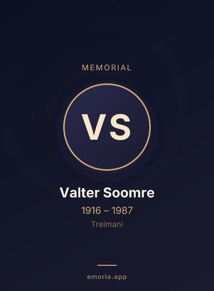 Memorial portrait of Valter Soomre