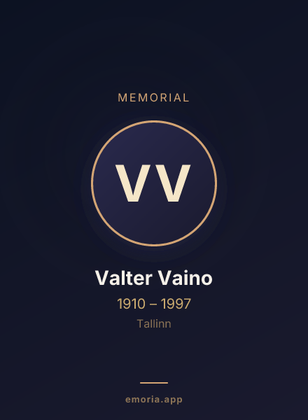 Memorial portrait of Valter Vaino