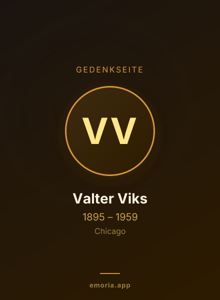 Gedenkportrait von Valter Viks