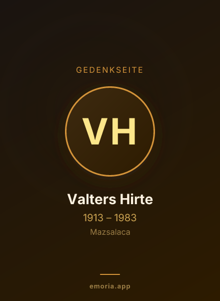 Gedenkportrait von Valters Hirte