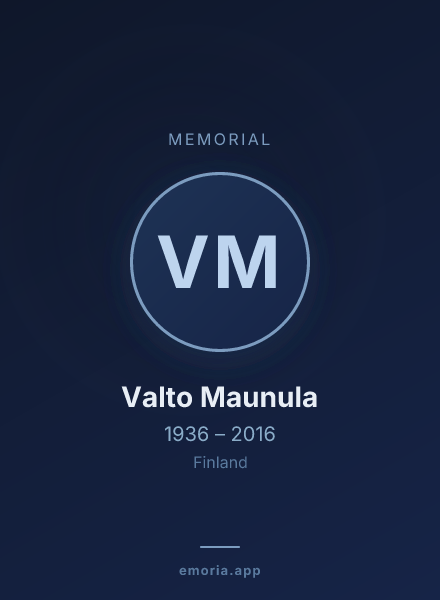 Memorial portrait of Valto Maunula