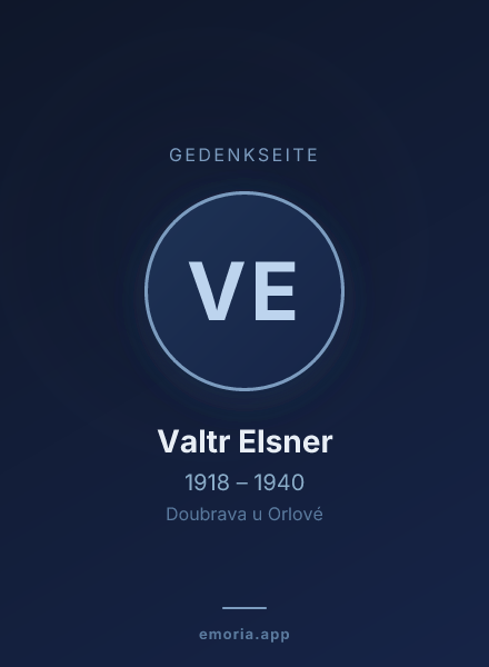 Gedenkportrait von Valtr Elsner