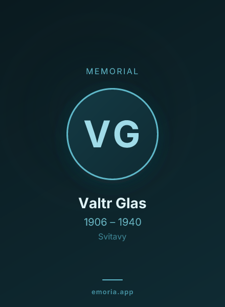 Memorial portrait of Valtr Glas