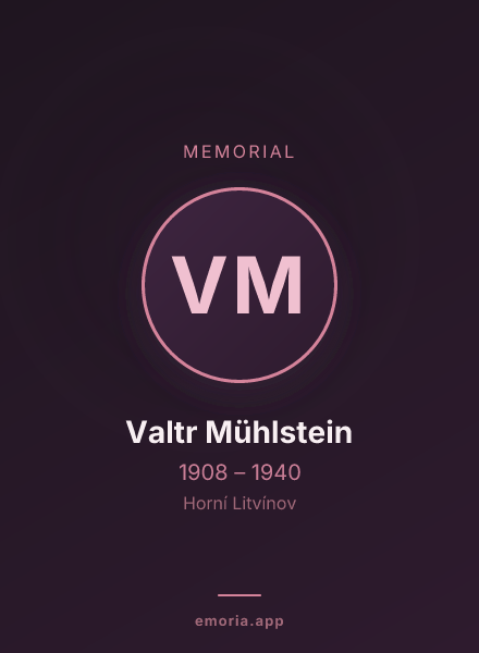 Memorial portrait of Valtr Mühlstein
