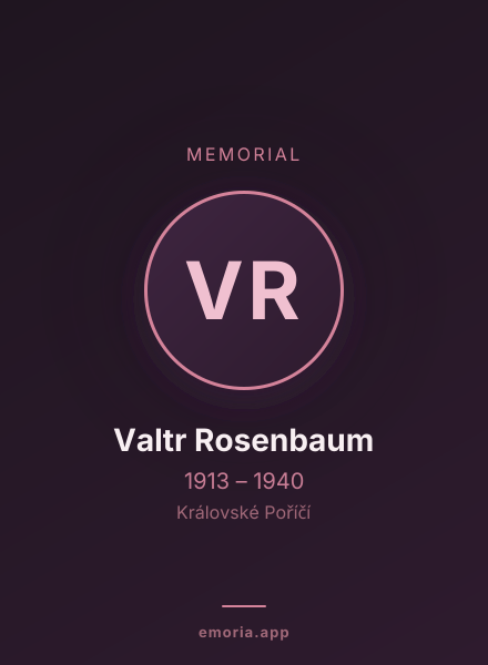 Memorial portrait of Valtr Rosenbaum