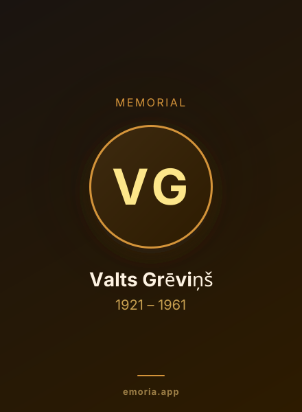 Memorial portrait of Valts Grēviņš