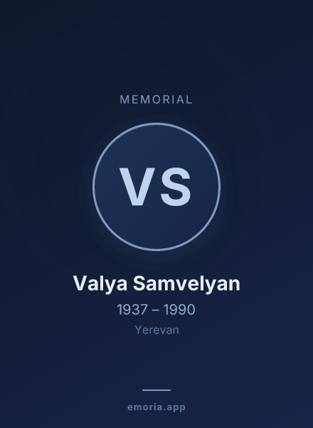 Memorial portrait of Valya Samvelyan