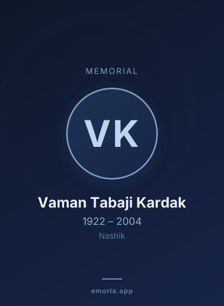 Memorial portrait of Vaman Tabaji Kardak