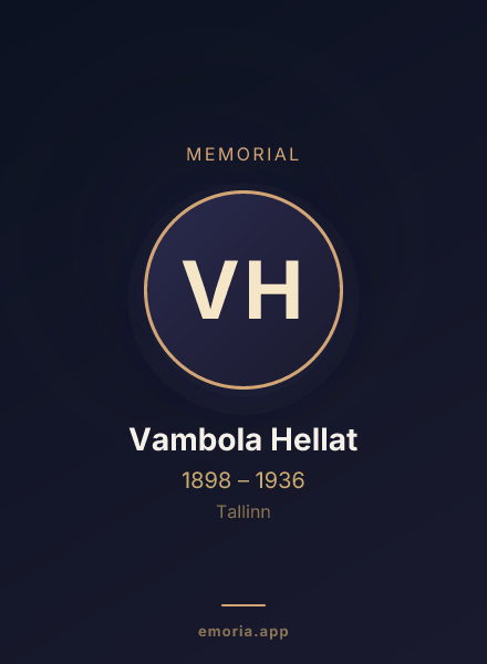 Memorial portrait of Vambola Hellat