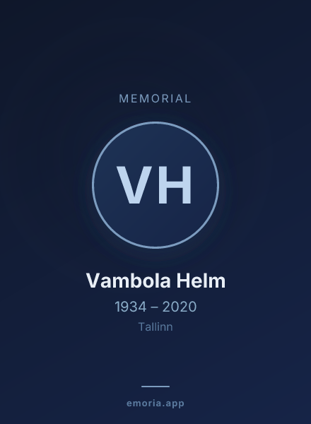 Memorial portrait of Vambola Helm