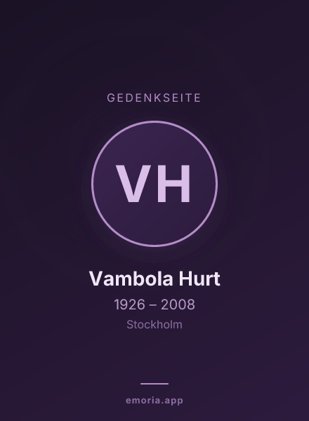 Gedenkportrait von Vambola Hurt