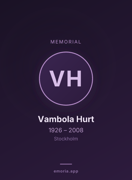 Memorial portrait of Vambola Hurt
