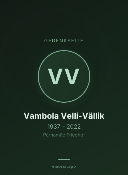 Gedenkportrait von Vambola Velli-Vällik