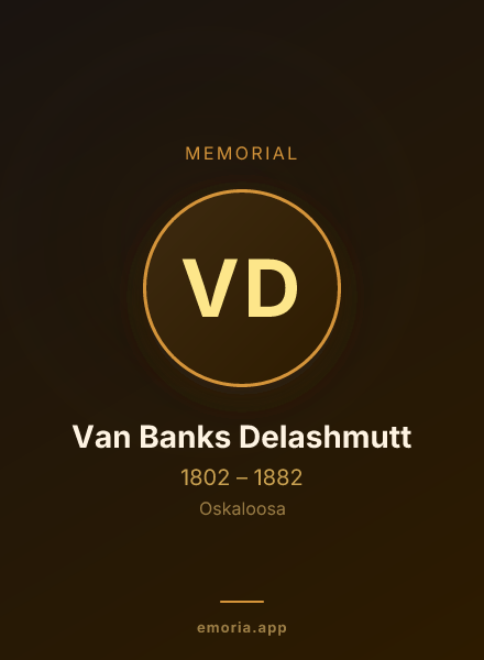 Memorial portrait of Van Banks Delashmutt