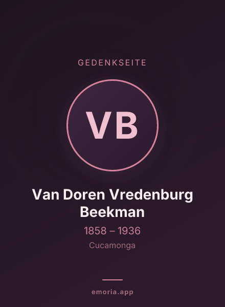 Gedenkportrait von Van Doren Vredenburg Beekman