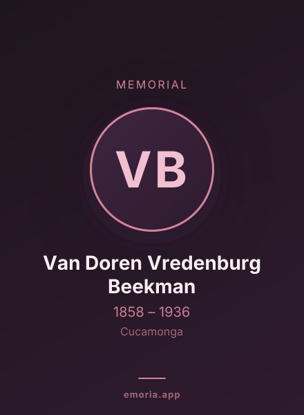 Memorial portrait of Van Doren Vredenburg Beekman