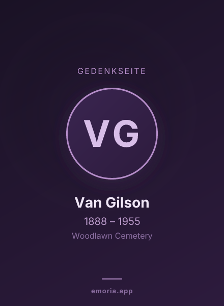 Gedenkportrait von Van Gilson