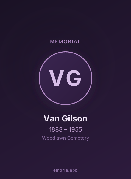 Memorial portrait of Van Gilson