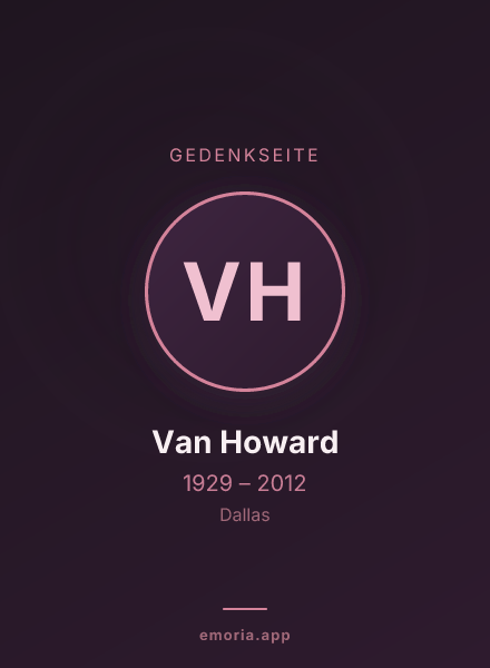 Gedenkportrait von Van Howard