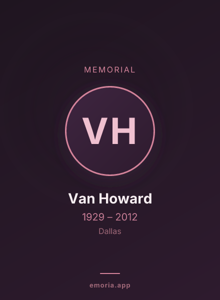 Memorial portrait of Van Howard