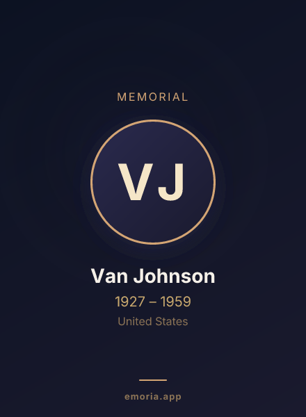 Memorial portrait of Van Johnson