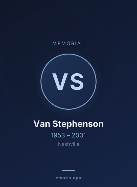 Memorial portrait of Van Stephenson