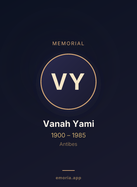 Memorial portrait of Vanah Yami