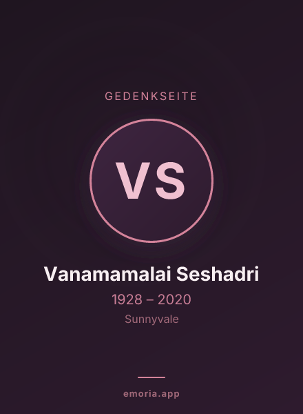 Gedenkportrait von Vanamamalai Seshadri