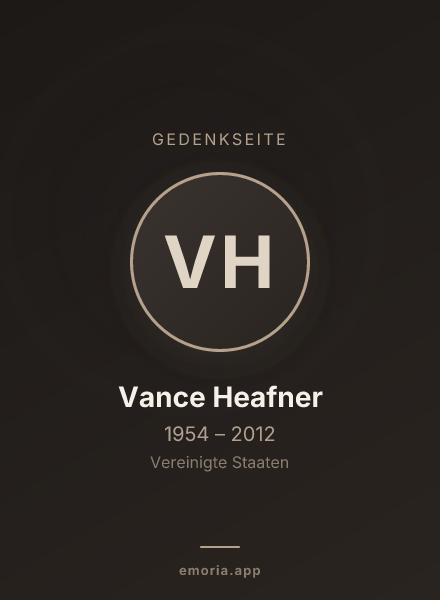 Gedenkportrait von Vance Heafner