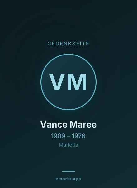 Gedenkportrait von Vance Maree