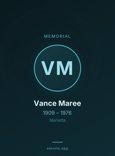 Memorial portrait of Vance Maree