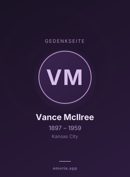 Gedenkportrait von Vance McIlree