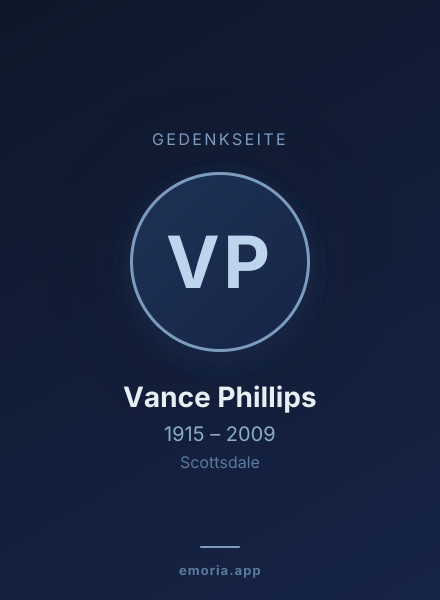 Gedenkportrait von Vance Phillips