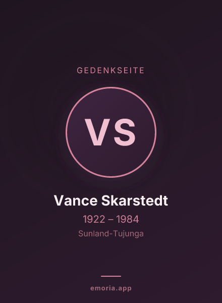 Gedenkportrait von Vance Skarstedt