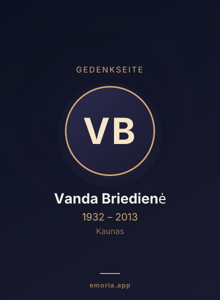 Gedenkportrait von Vanda Briedienė